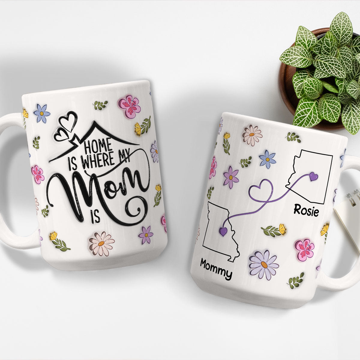 My Mom Is My Home - Personalized Custom 3D Inflated Effect Mug