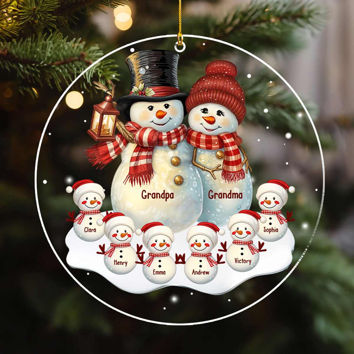 Grandparents With Grandkids - Personalized Custom Acrylic Ornament