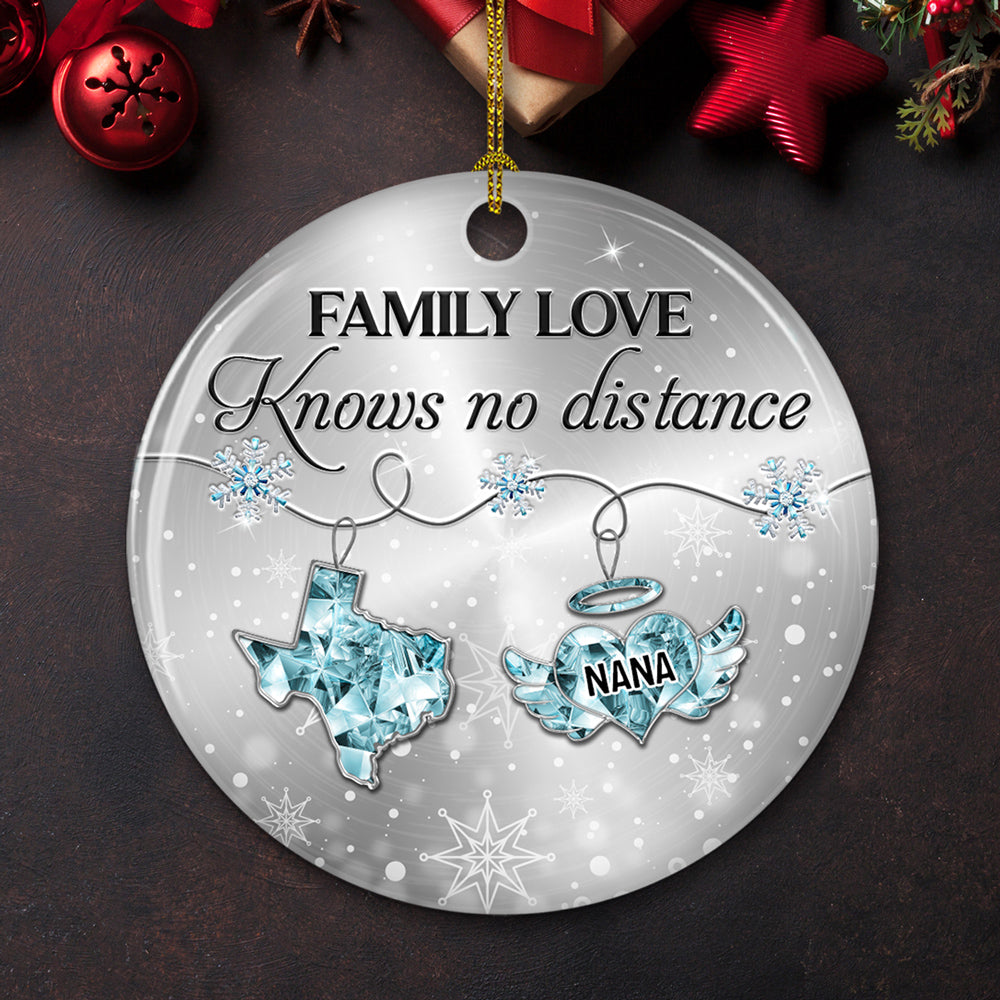 Family Love Crystal Memorial - Personalized Custom Ceramic Ornament