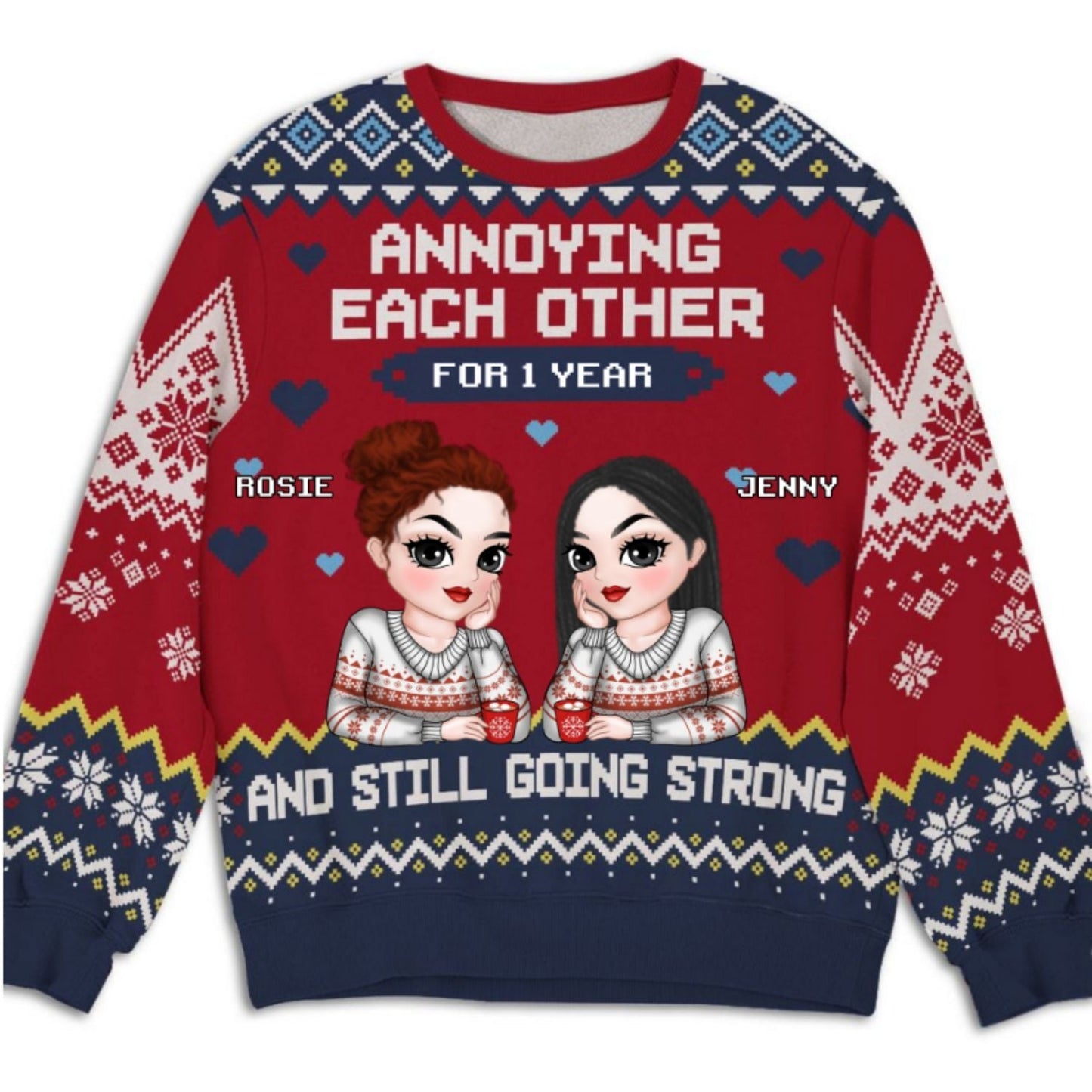Besties Annoying Each Other - Personalized Custom All-Over-Print Sweatshirt