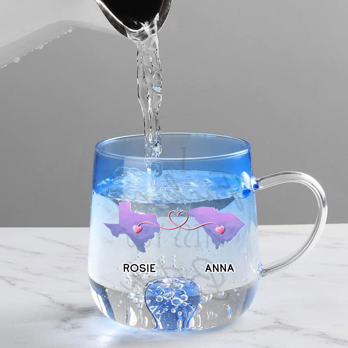 I Really Miss You Besties - Personalized Custom Blue Gradient Glass Mug