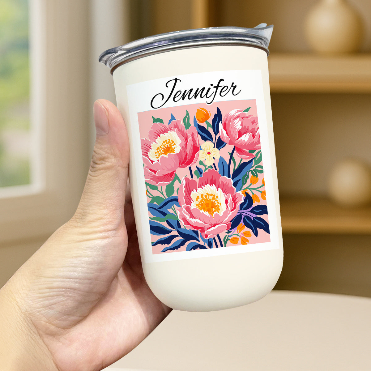 Retro Custom Birth Month Flower - Personalized Custom 10oz Tumbler