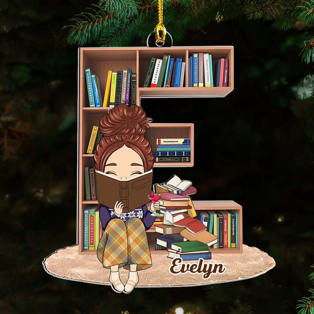 Book Lover Bookworm - Personalized Custom Acrylic Ornament
