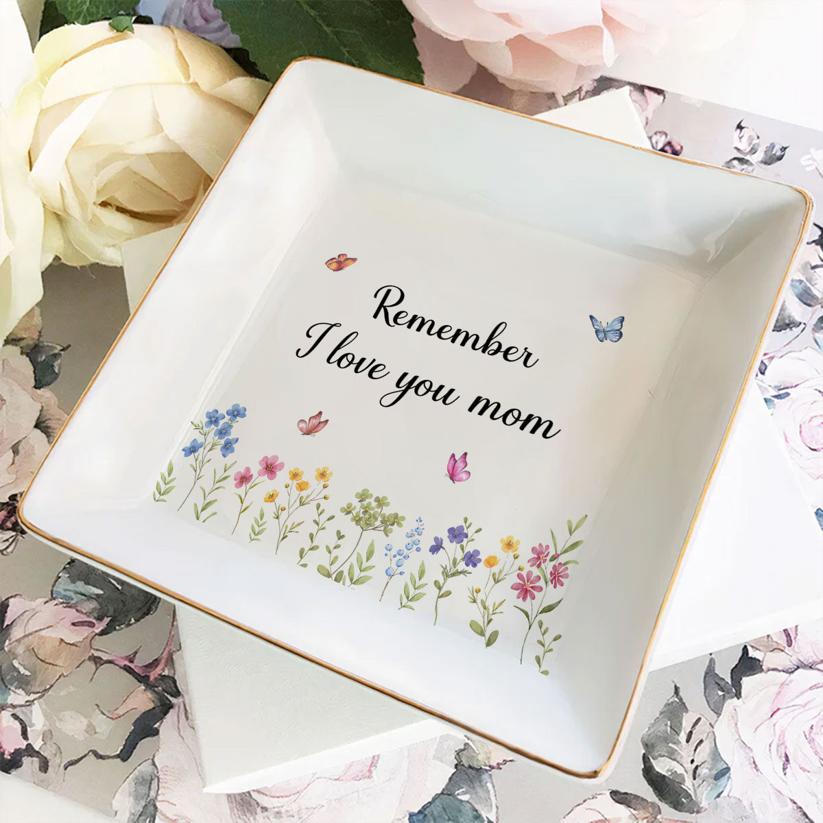 I Love You Mom - Personalized Custom Jewelry Dish
