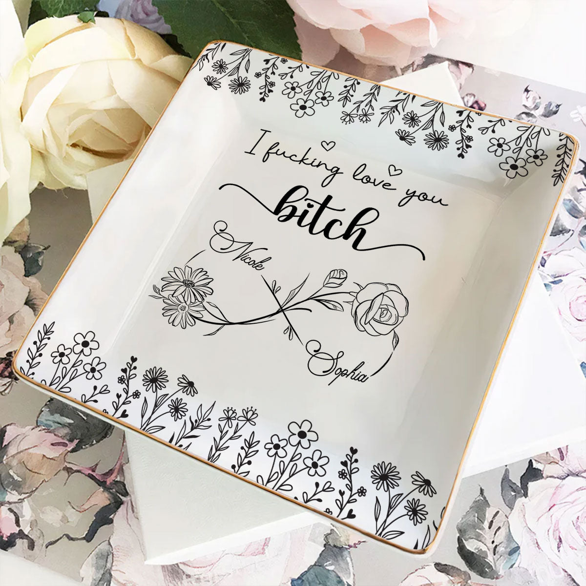 I Love You Bestie - Personalized Custom Jewelry Dish