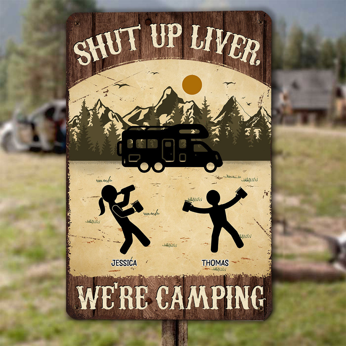 Campfire Lit Liver Not Ready - Personalized Custom Metal Sign