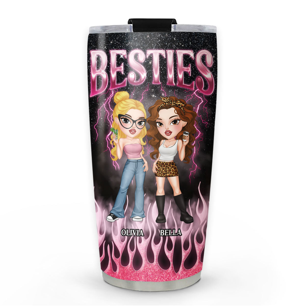 Besties Forever Cool Style - Personalized Custom Tumbler