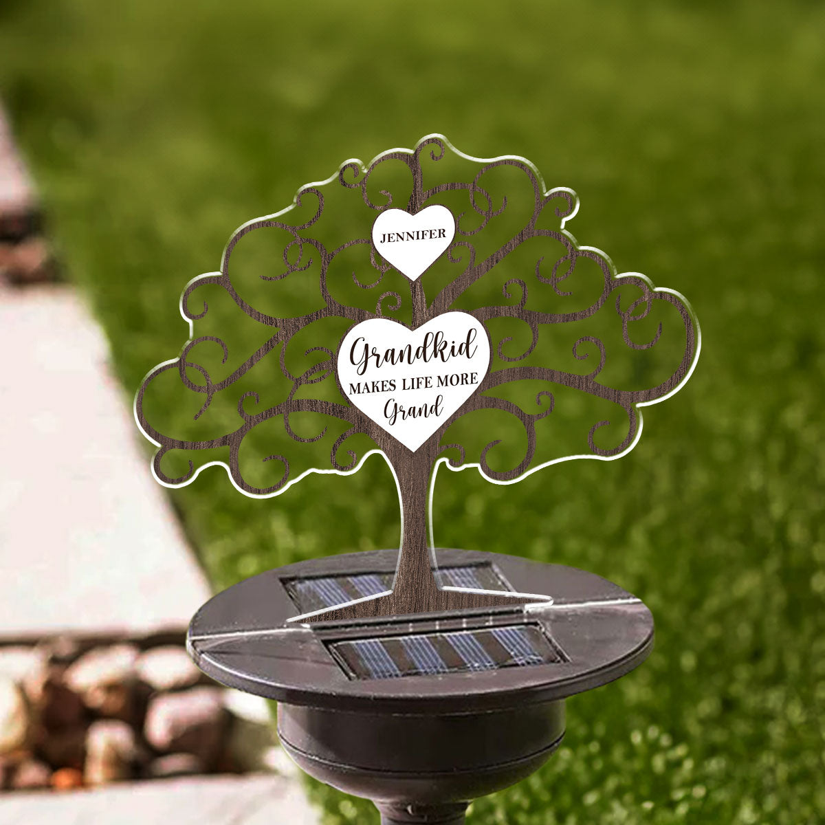 Grandkids Make Life More Grand - Personalized Custom Solar Light