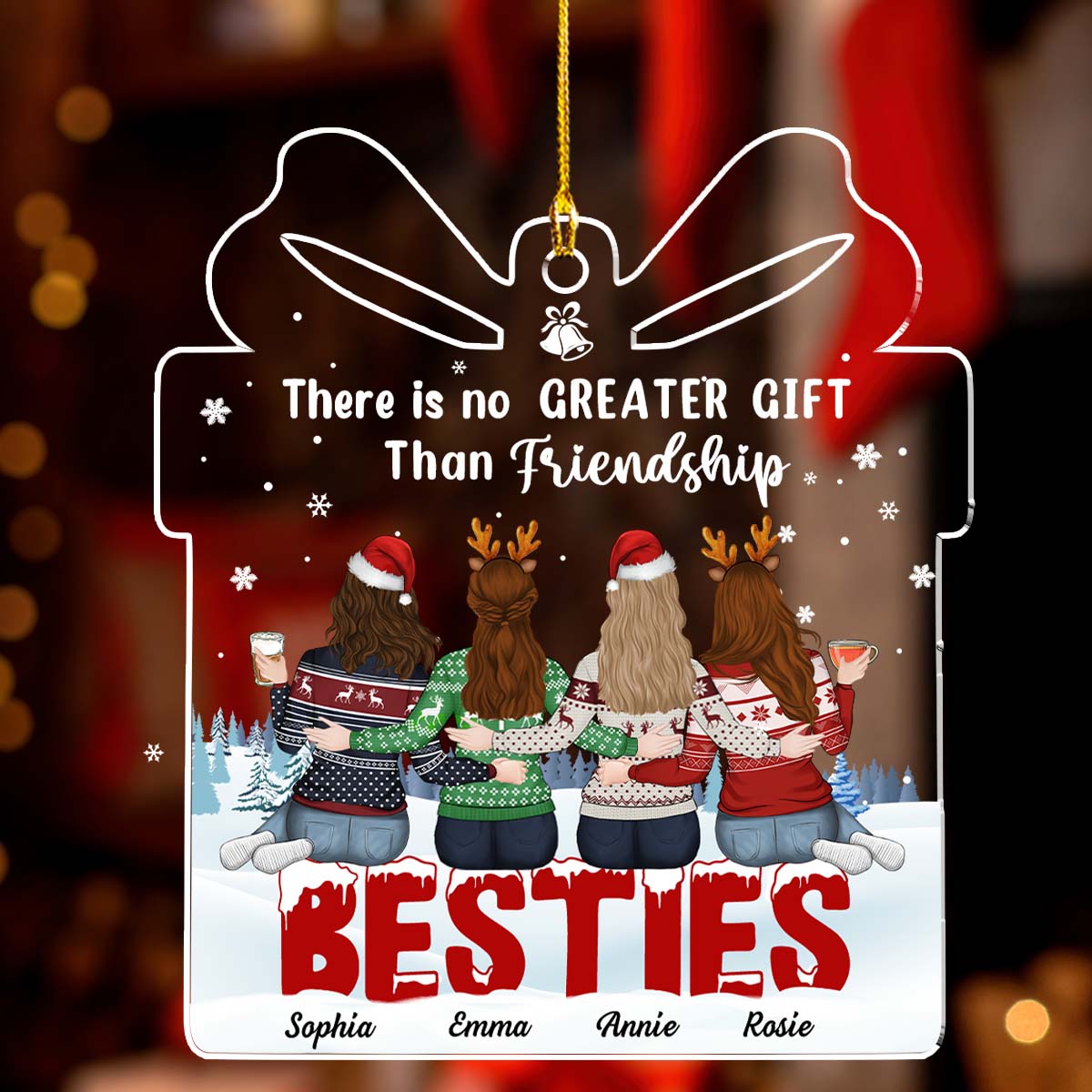 Bestie Love Forever Gift - Personalized Custom Acrylic Ornament