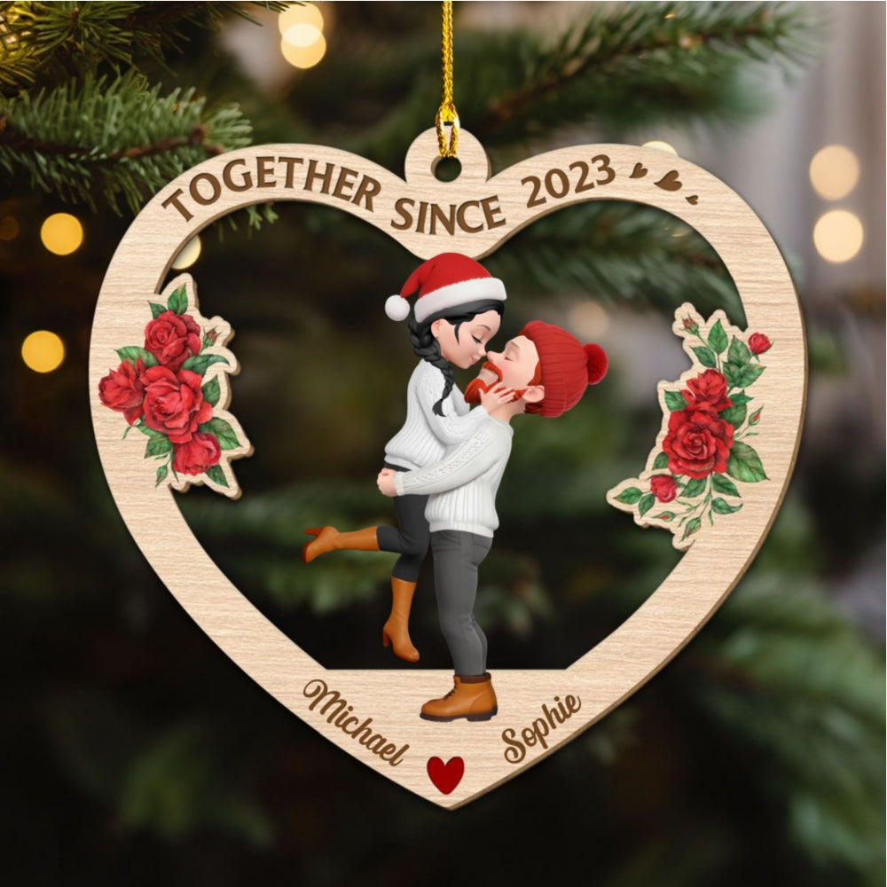 Our Love Story Ornament - Personalized Custom Wood Ornament