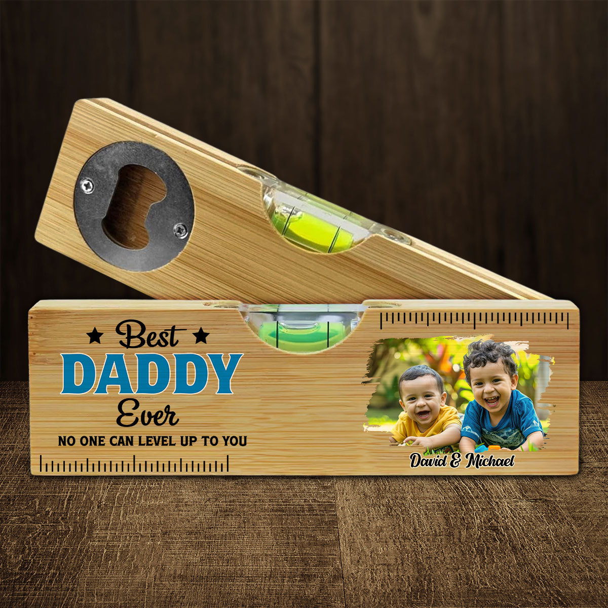 No One Measures Up To You Photo - Personalized Custom Wooden Spirit Level Bottle Opener