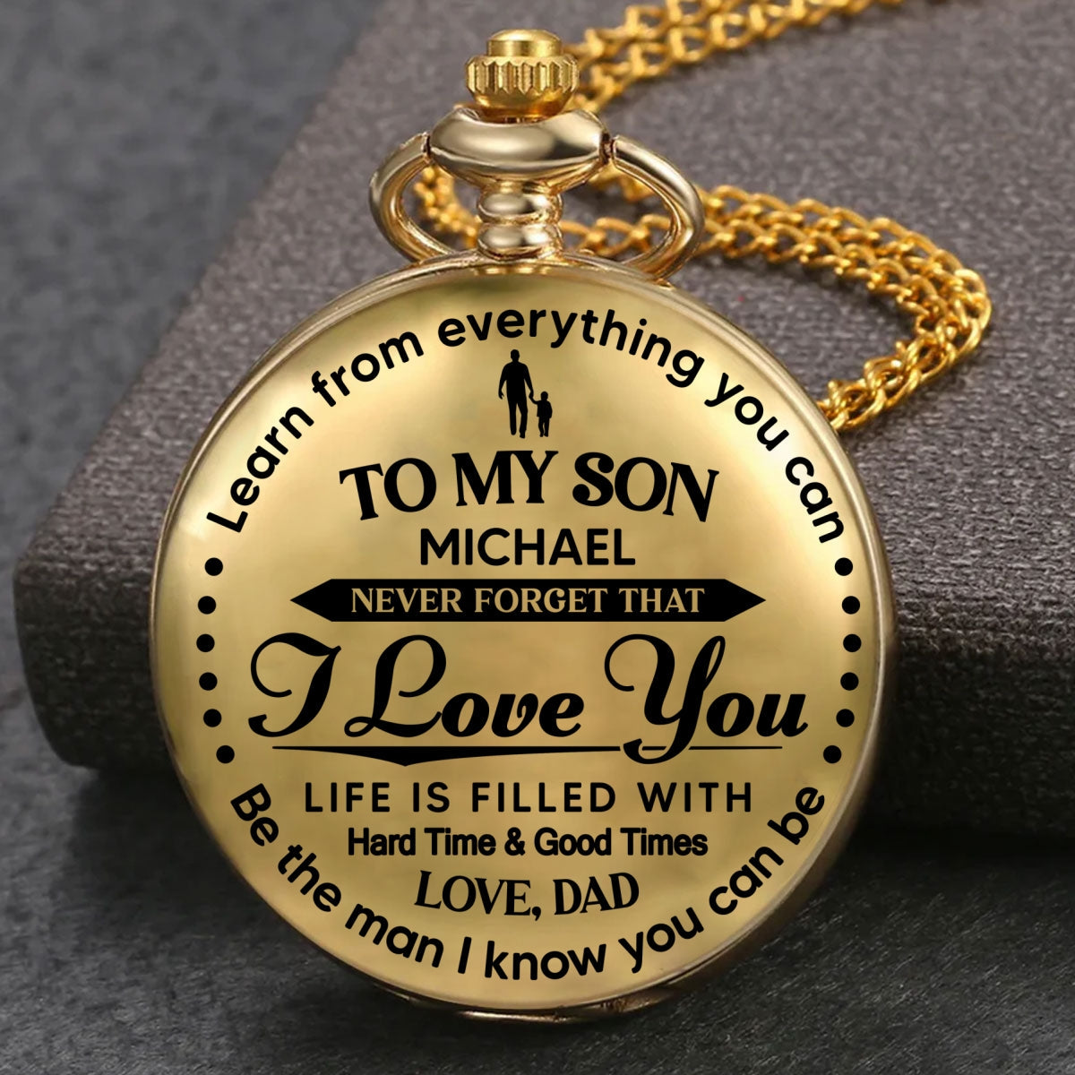 Be The Man I Know You Can Be - Personalized Custom Pocket Watch
