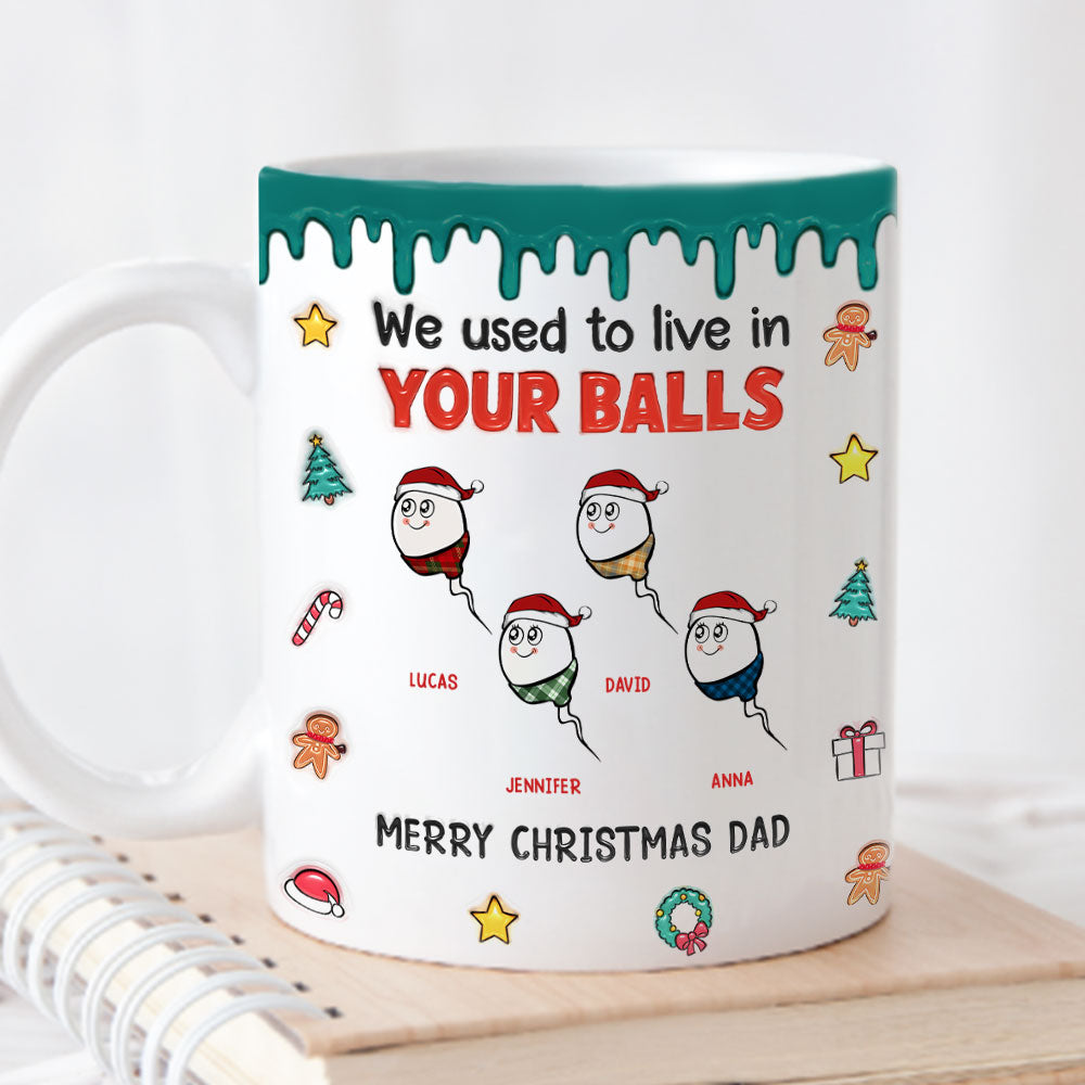 We Used To Lived In Your Balls Merry Christmas - Personalized Custom 3D Inflated Effect Mug