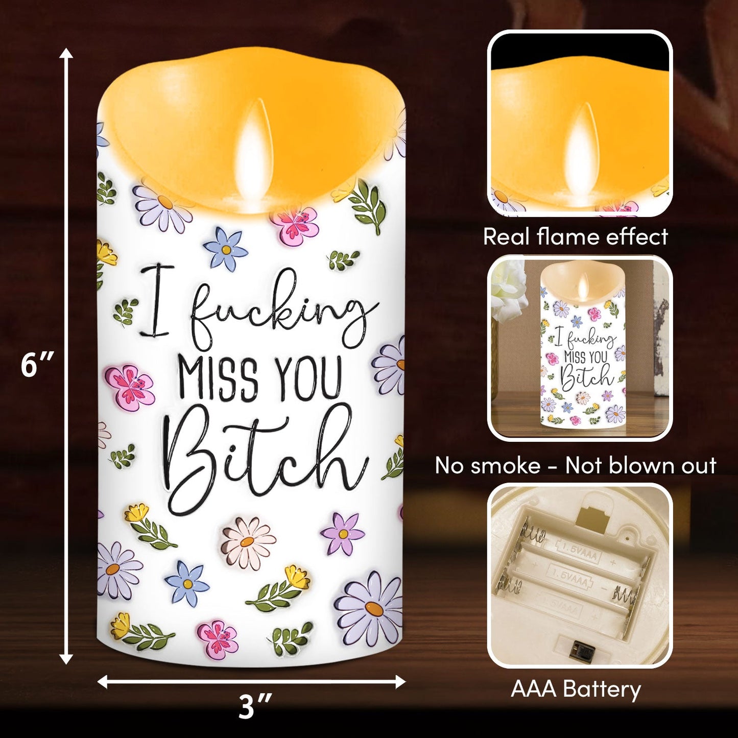 Miss My Bestie - Personalized Custom LED Candle