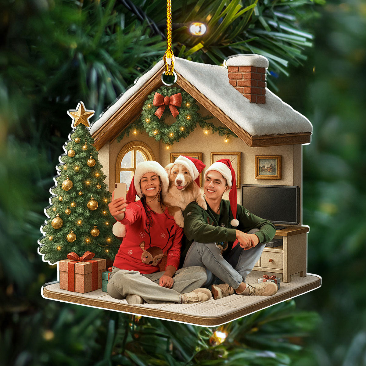 Under One Roof Photo - Personalized Custom 3D Effect Acrylic Ornament