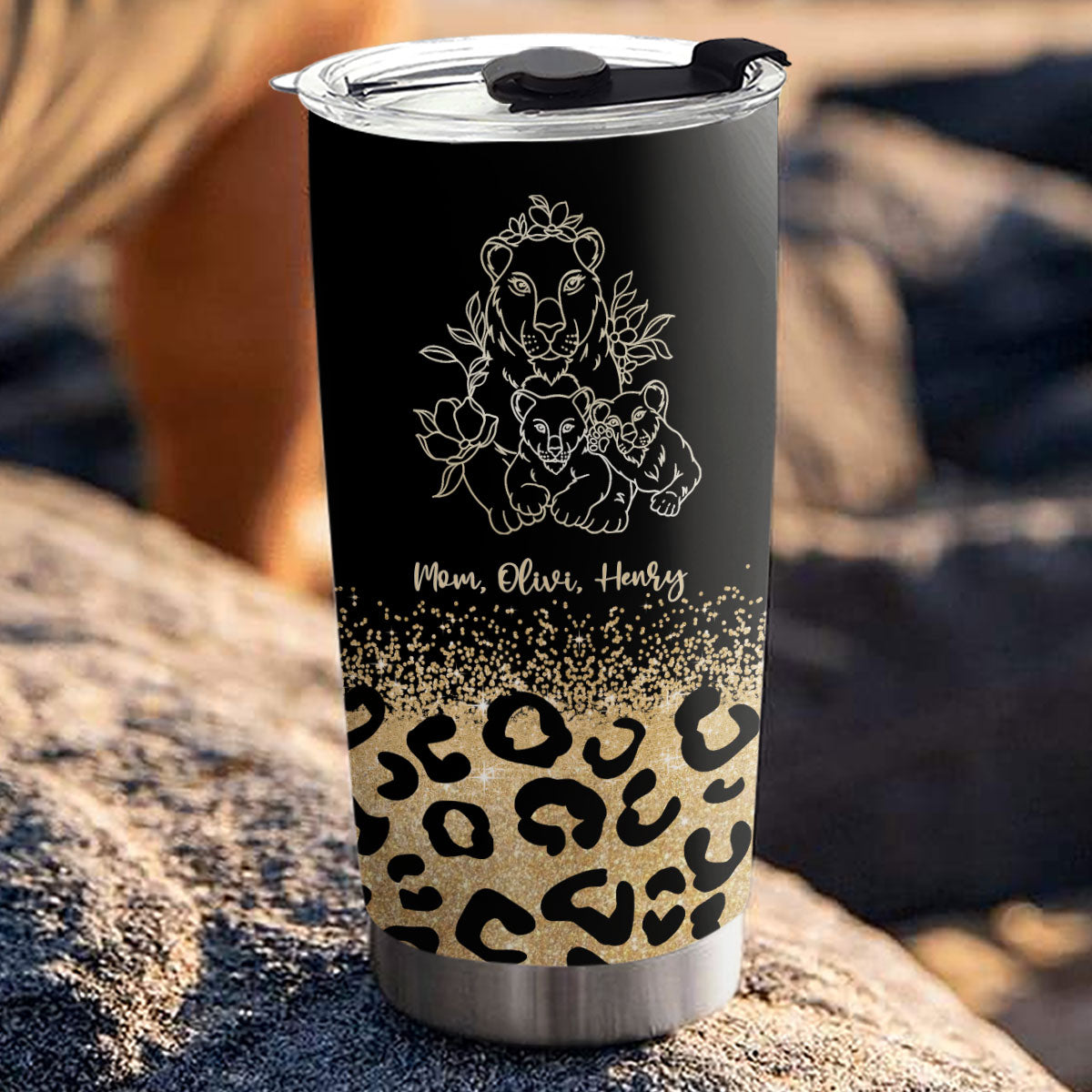 We Love You Mom Leopard - Personalized Custom Tumbler