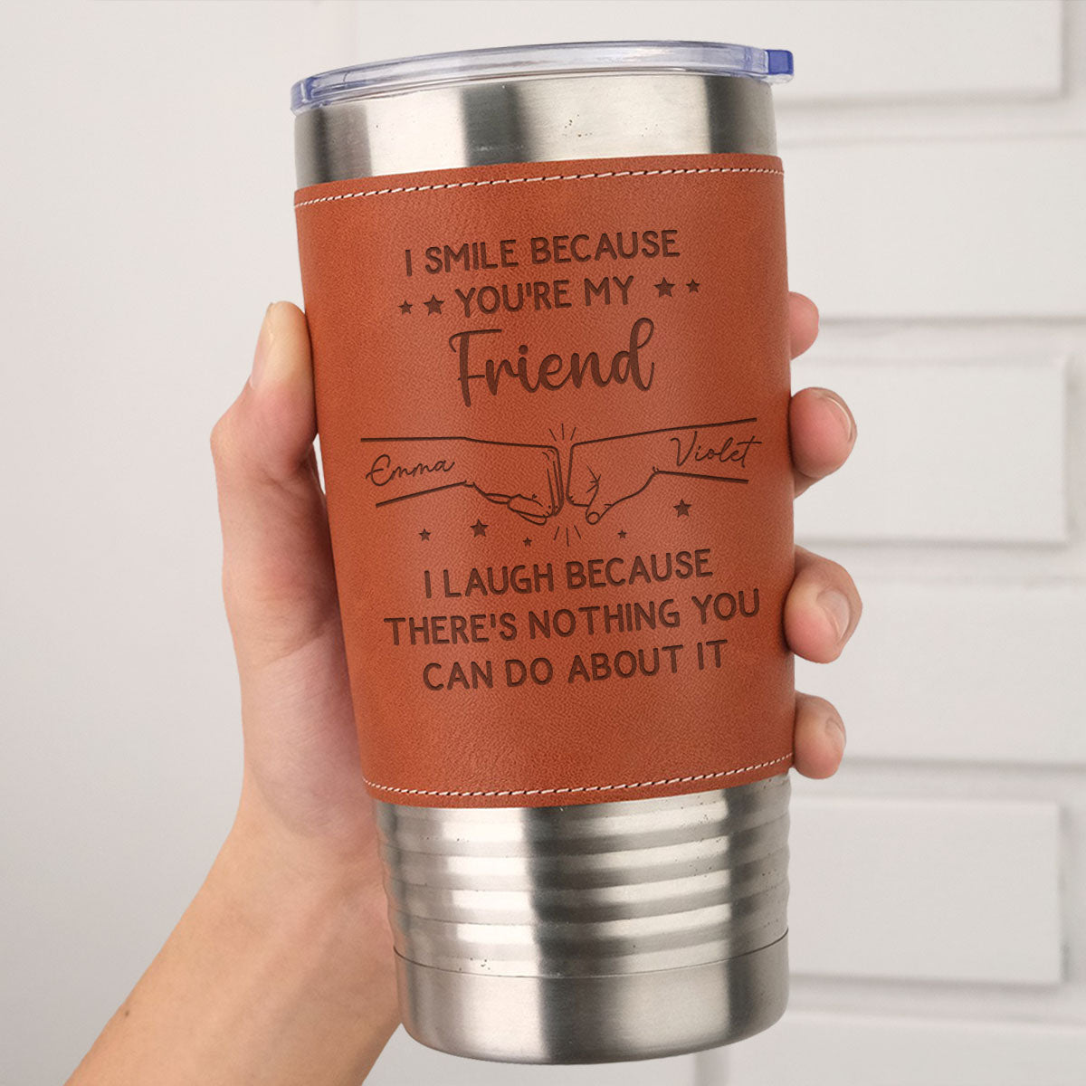 For My Brother -  Personalized Custom Engraved Leather Tumbler