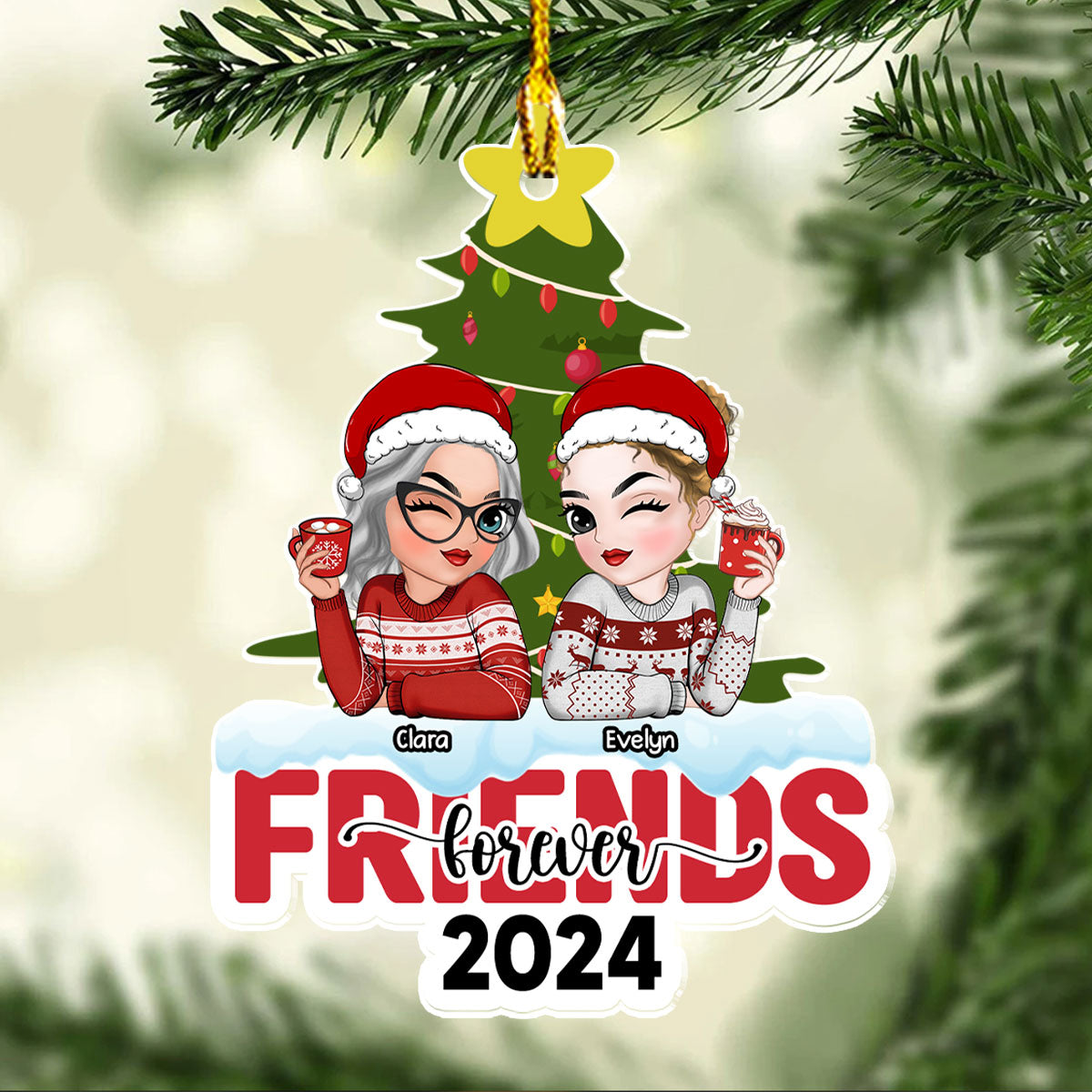 Bestie Forever - Personalized Custom Acrylic Ornament