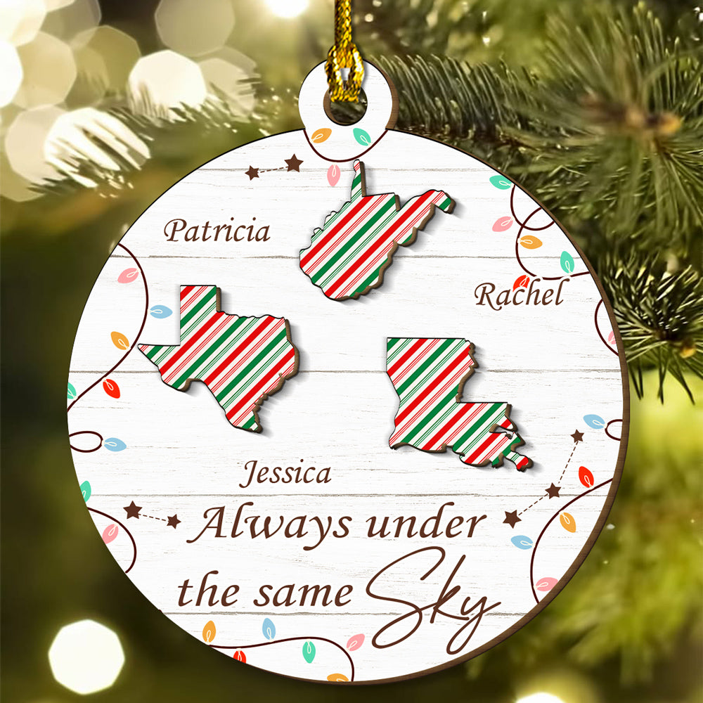 Always Under The Same Sky - Personalized Custom Freeshape 2-Layered Wood Ornament