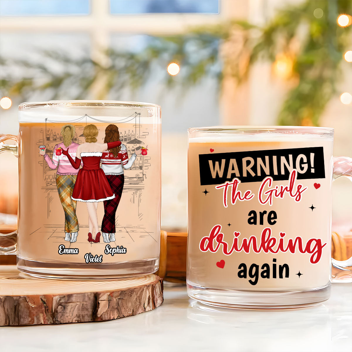 The Girls Are Drinking Again 2024 - Personalized Custom Glass Mug
