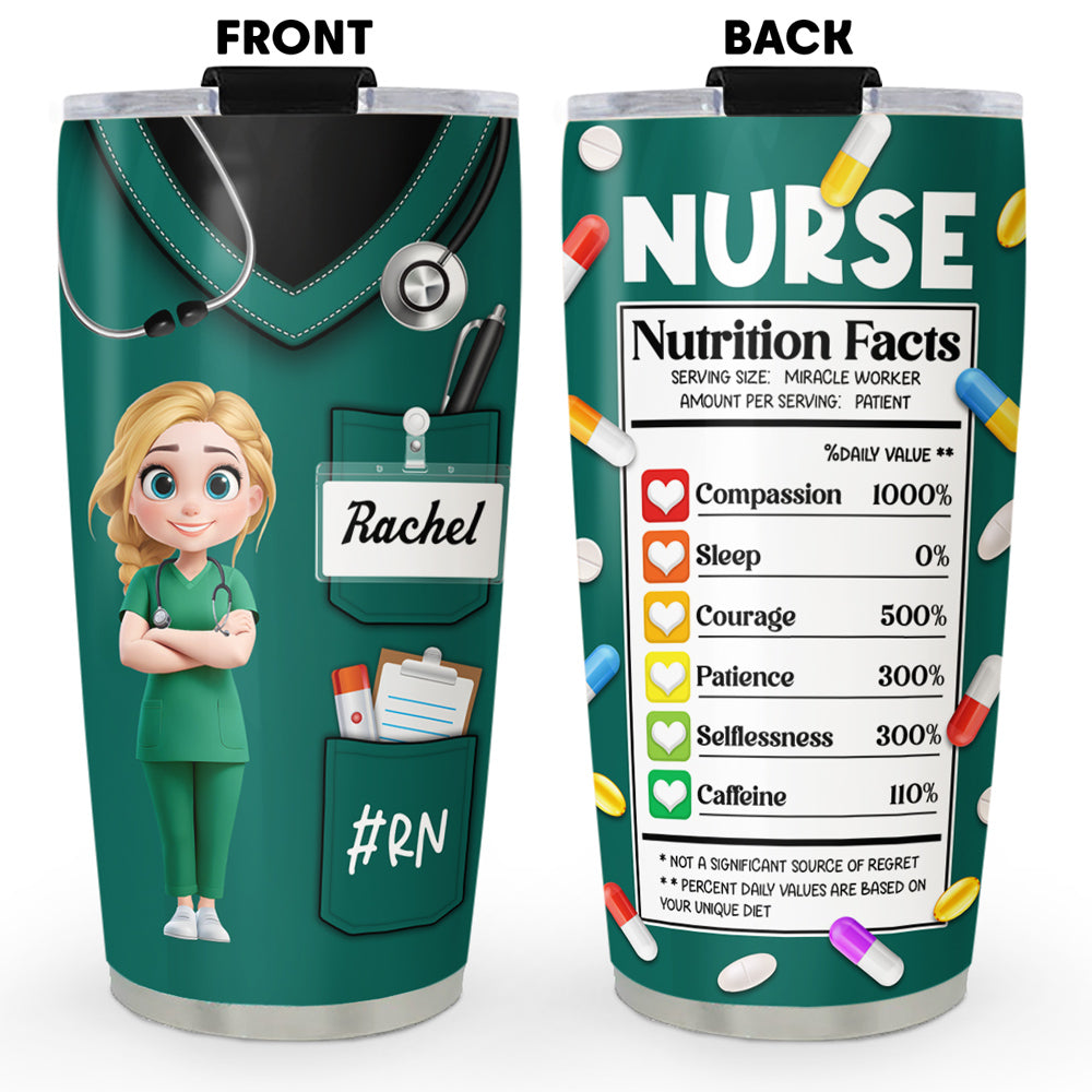 Nurse Nutrition Facts - Personalized Custom Tumbler