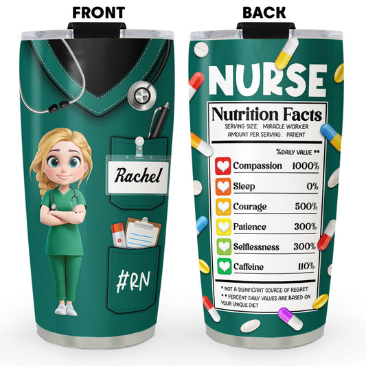 Nurse Nutrition Facts - Personalized Custom Tumbler