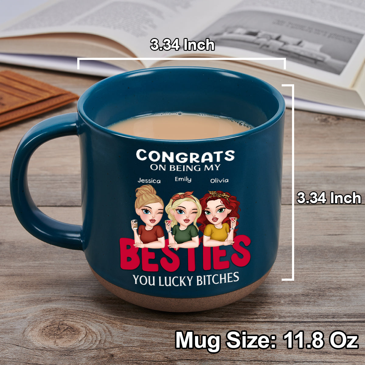 Congrats On Being My Bestie 2024 - Personalized Custom Pottery Mug