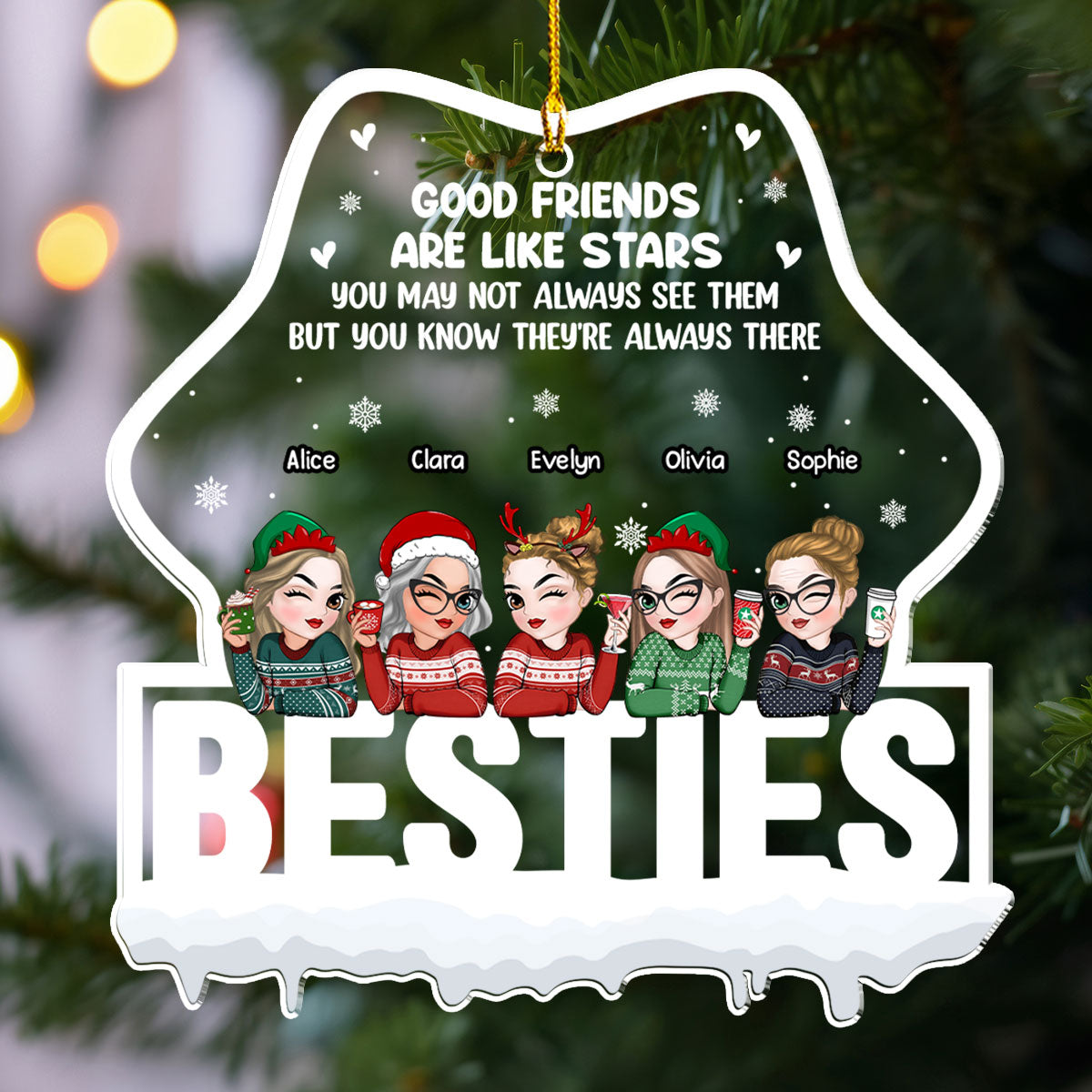 Good Friends Are Always There - Personalized Custom Acrylic Ornament