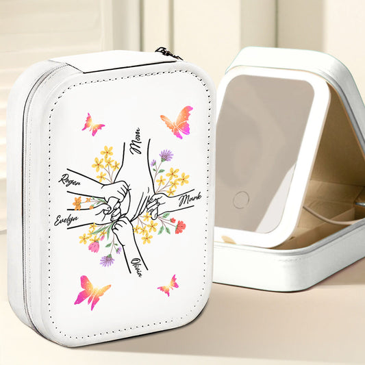 For My Mom - Personalized Custom Jewelry Box With LED Mirror