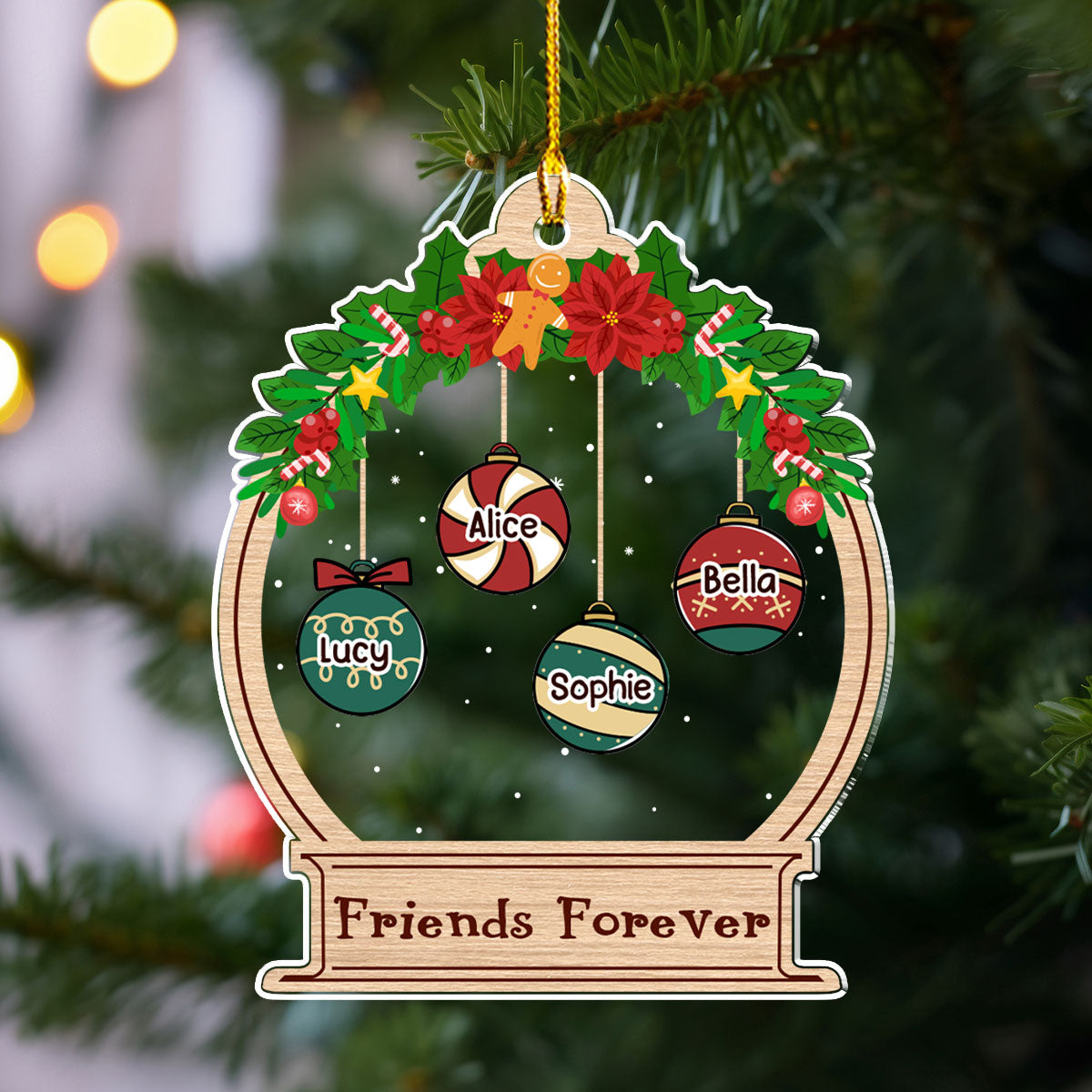 Friend Forever Merry Christmas - Personalized Custom Acrylic Ornament