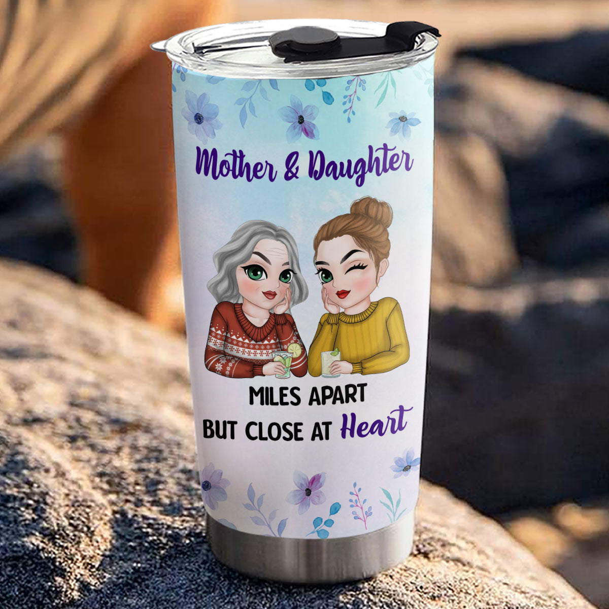 Never Apart Mom And Daughter - Personalized Custom Tumbler