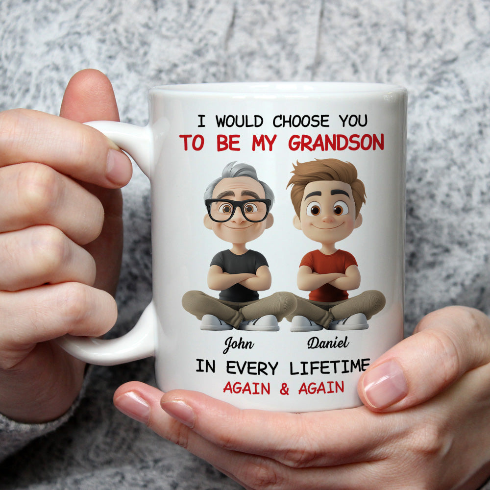 Always Choose You My Grandkid - Personalized Custom Coffee Mug