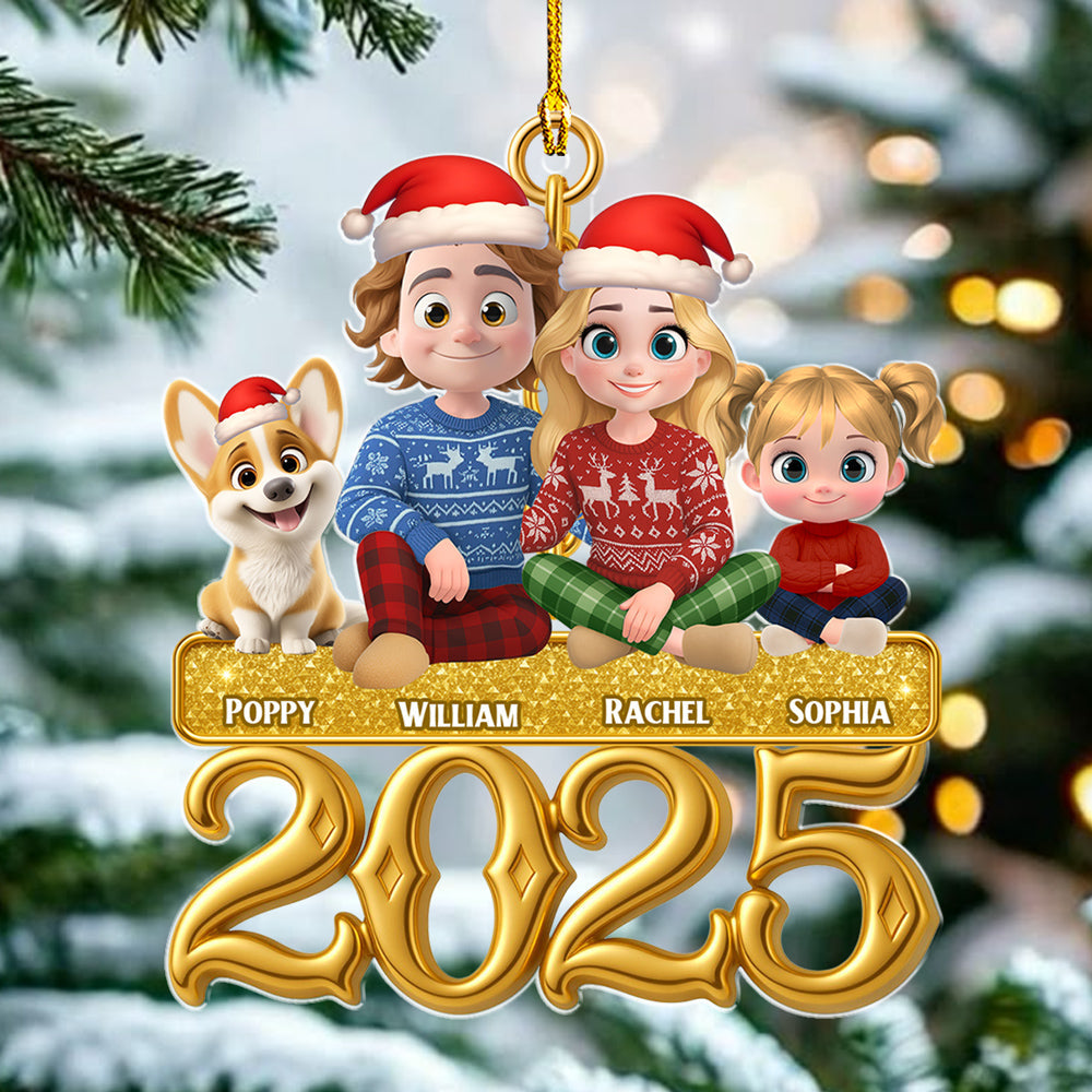 Golden Family - Personalized Custom Acrylic Ornament