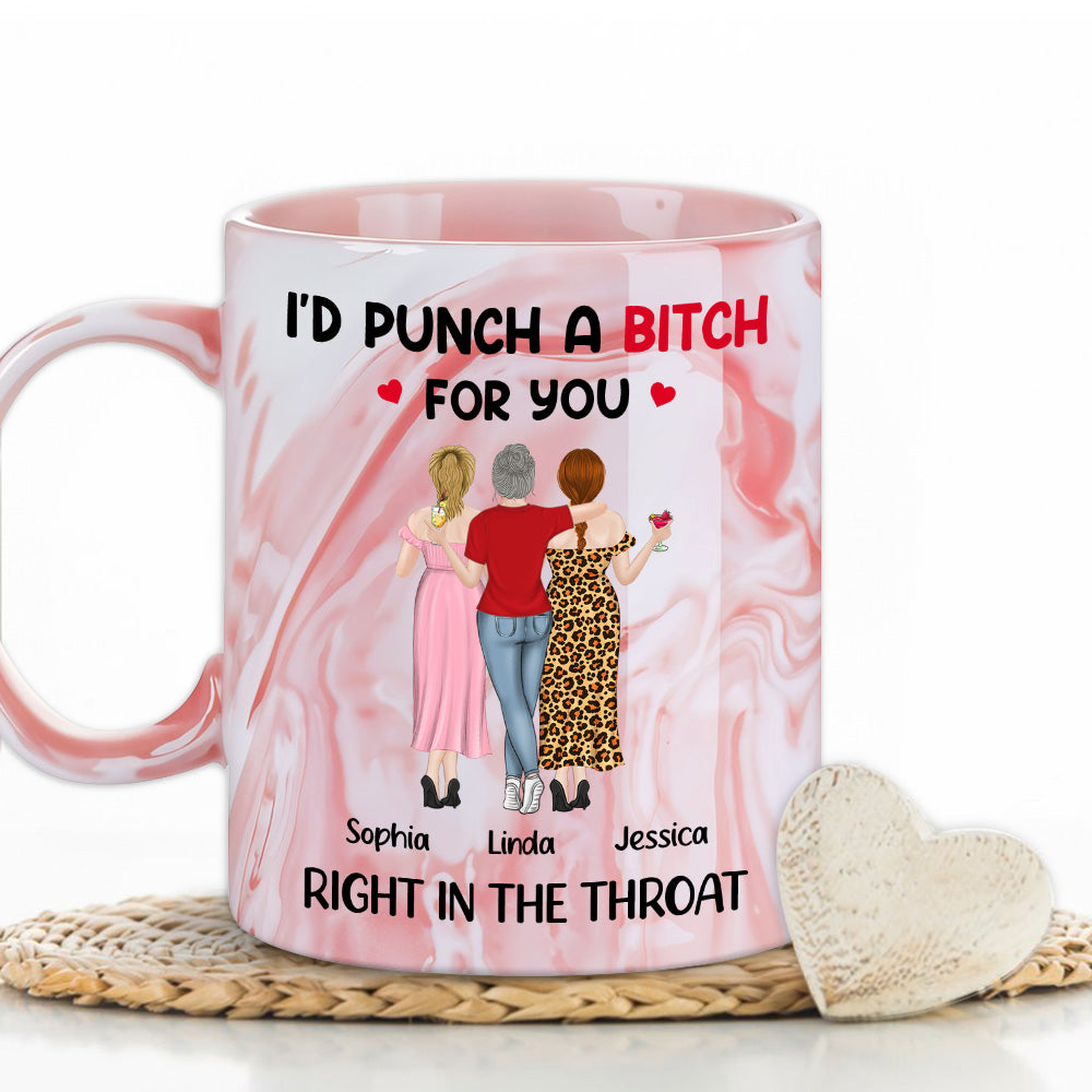 Right In The Throat - Personalized Custom Pink Marble Mug