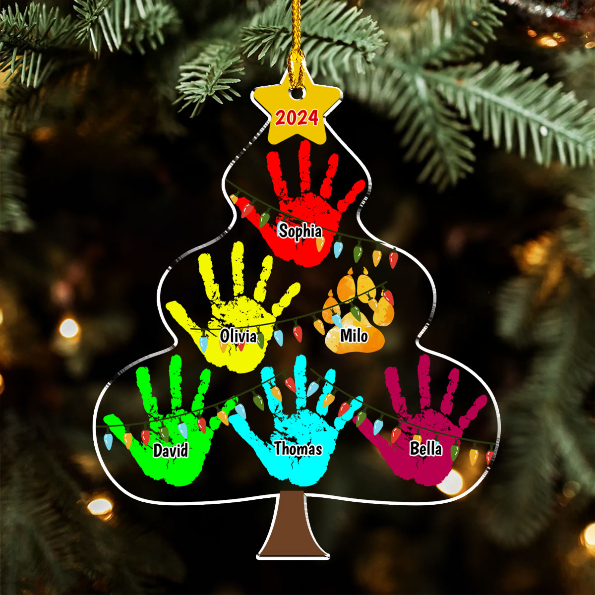 Family Handprints Tree - Personalized Custom Acrylic Ornament