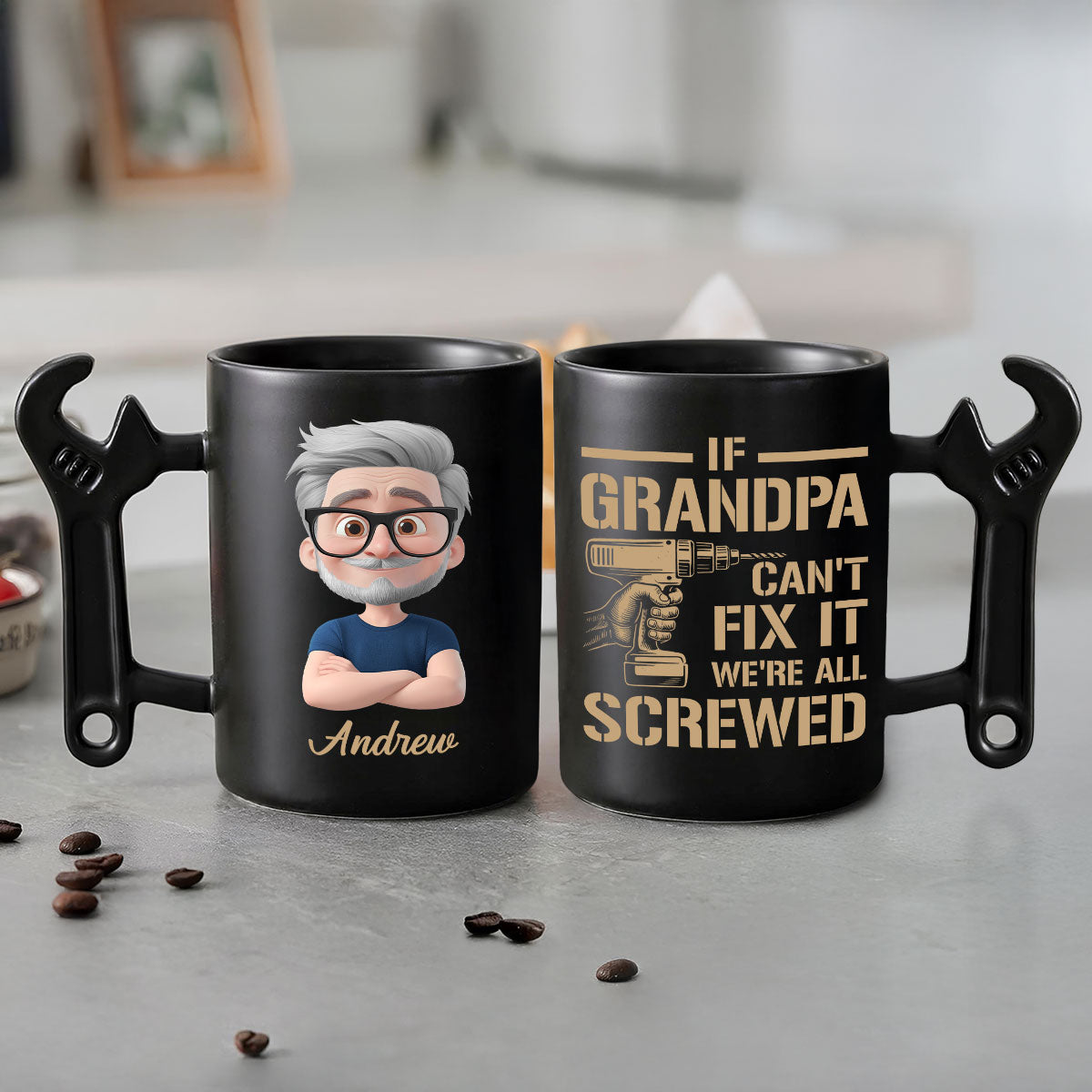 If Dad Can't Fix It â€?Personalized Custom Wrench Handle Mug