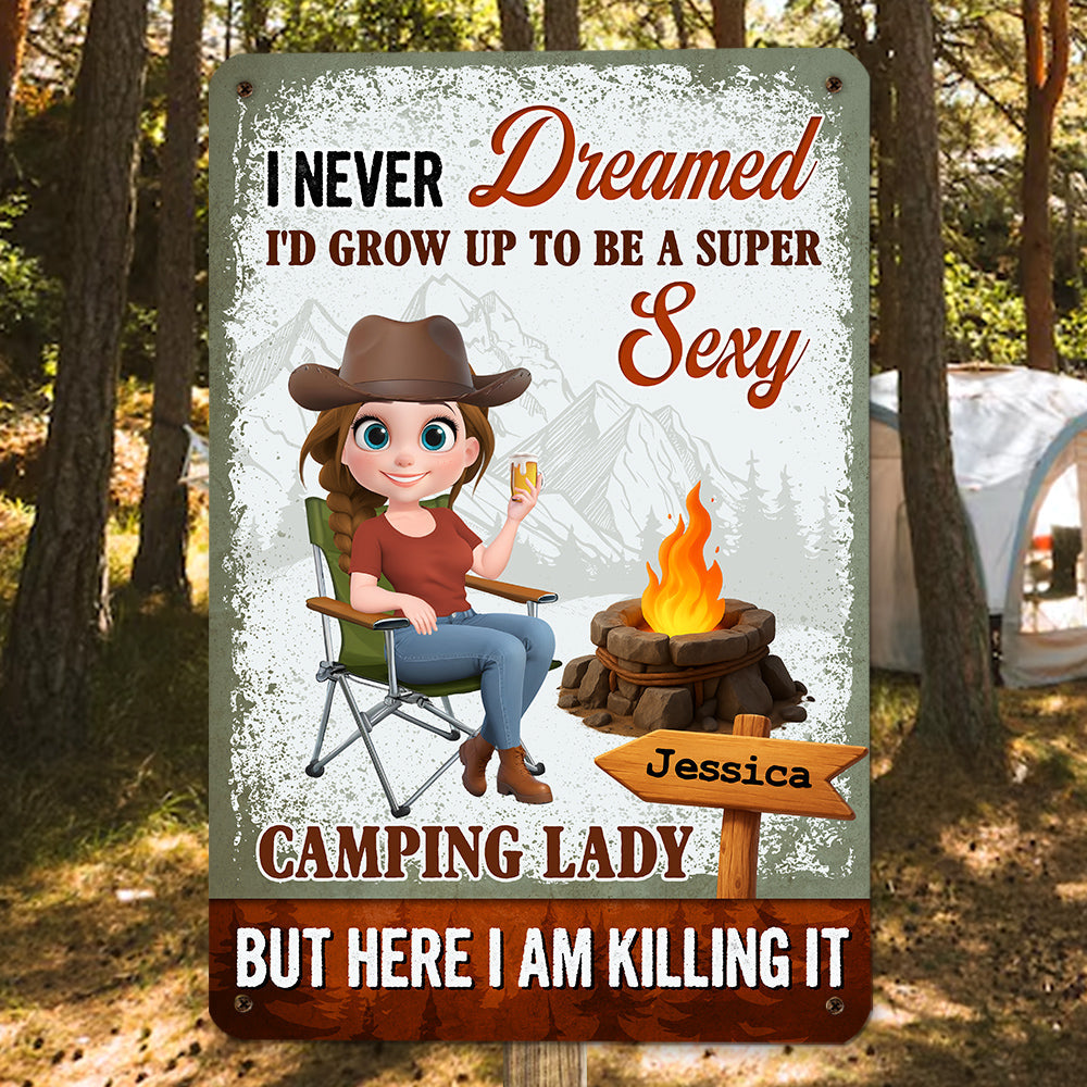 Just Crushing This Camping Life - Personalized Custom Metal Sign