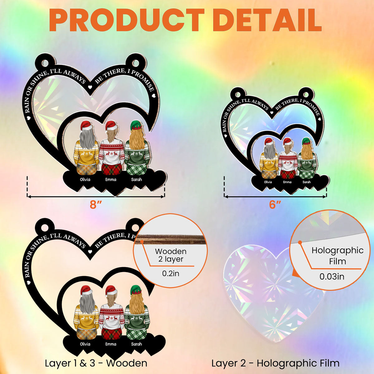 Friends Are The Sunshine - Personalized Custom Rainbow Suncatcher