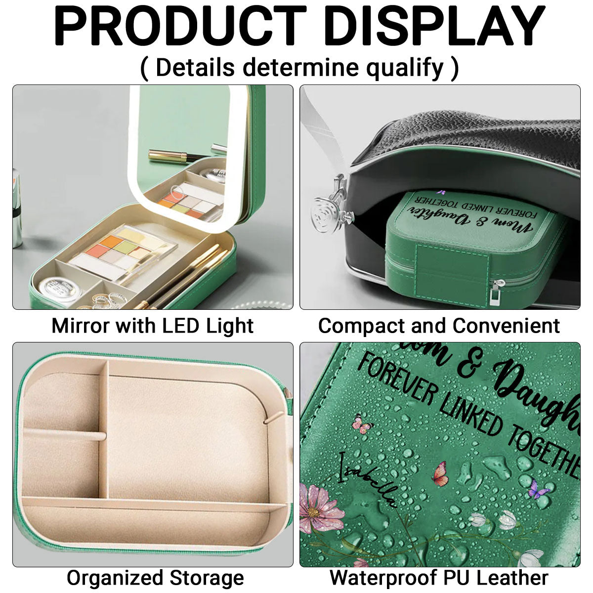 Forever Linked Together - Personalized Custom Jewelry Box With LED Mirror