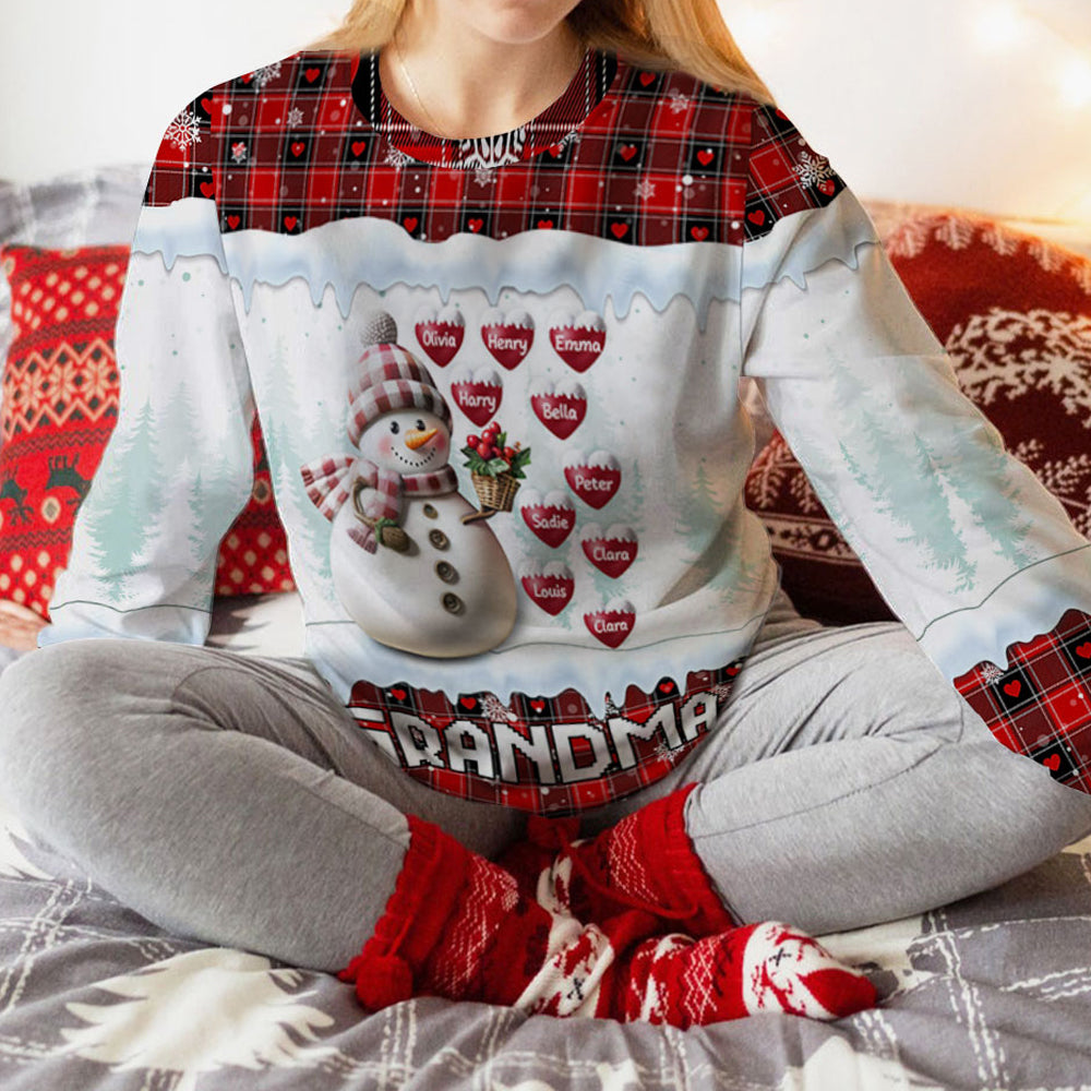 Snowman Grandma - Personalized Custom All-Over-Print Sweatshirt