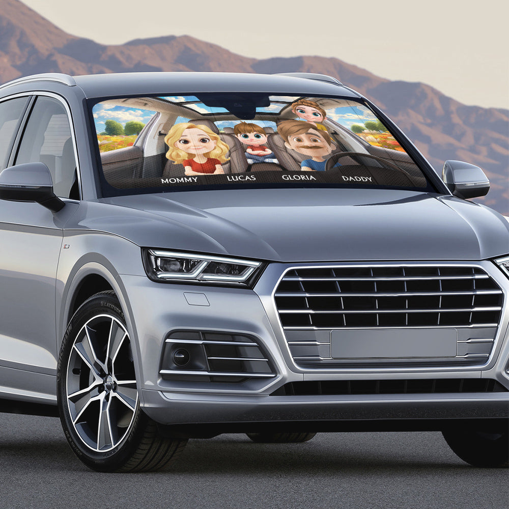 Happy Family - Personalized Car Sunshade