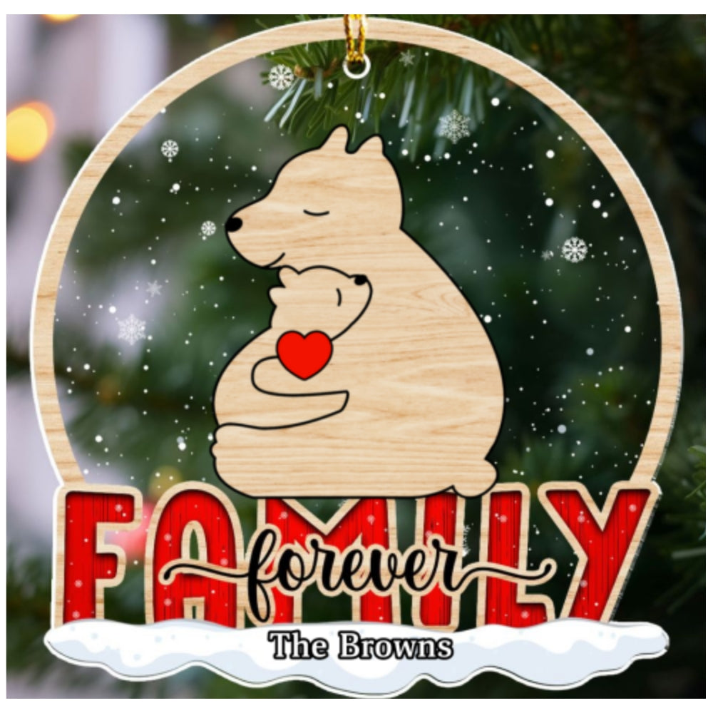 Bear Family - Personalized Custom Acrylic Ornament