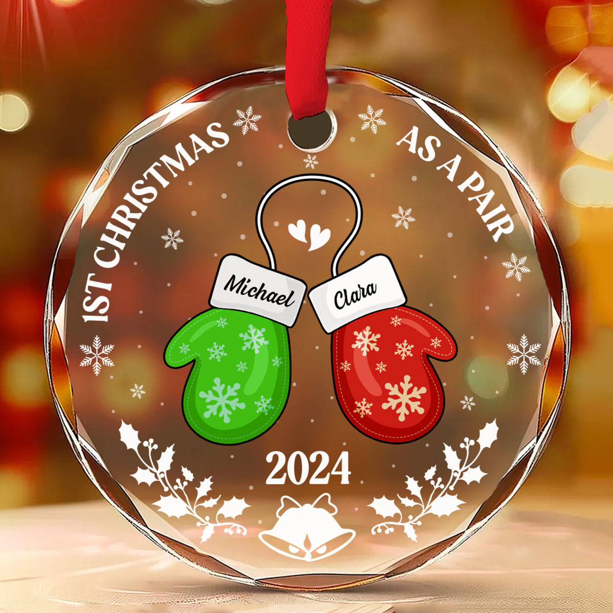 As A Pair - Personalized Custom Glass Ornament