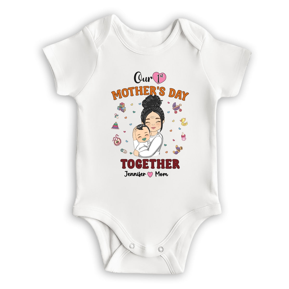 1st Mothers Day Together - Personalized Custom T-shirt And Onesie