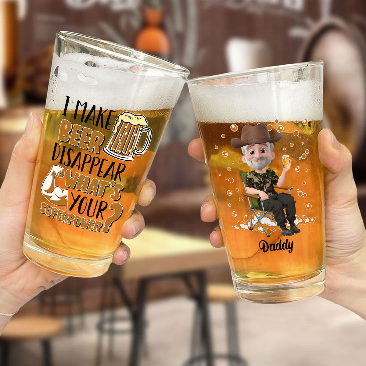 I Make Beer Disappear - Personalized Custom Beer Glass