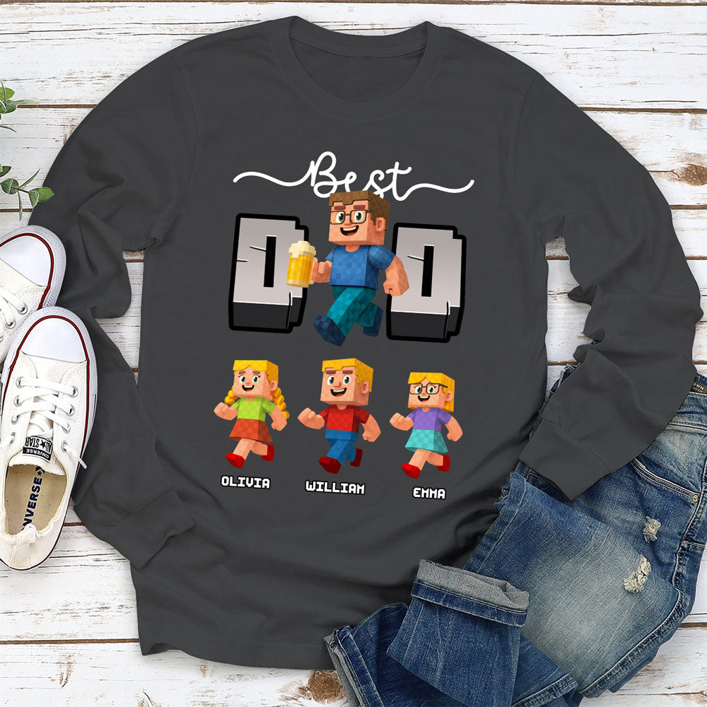 Blocky Dad Love - Personalized Custom Shirt