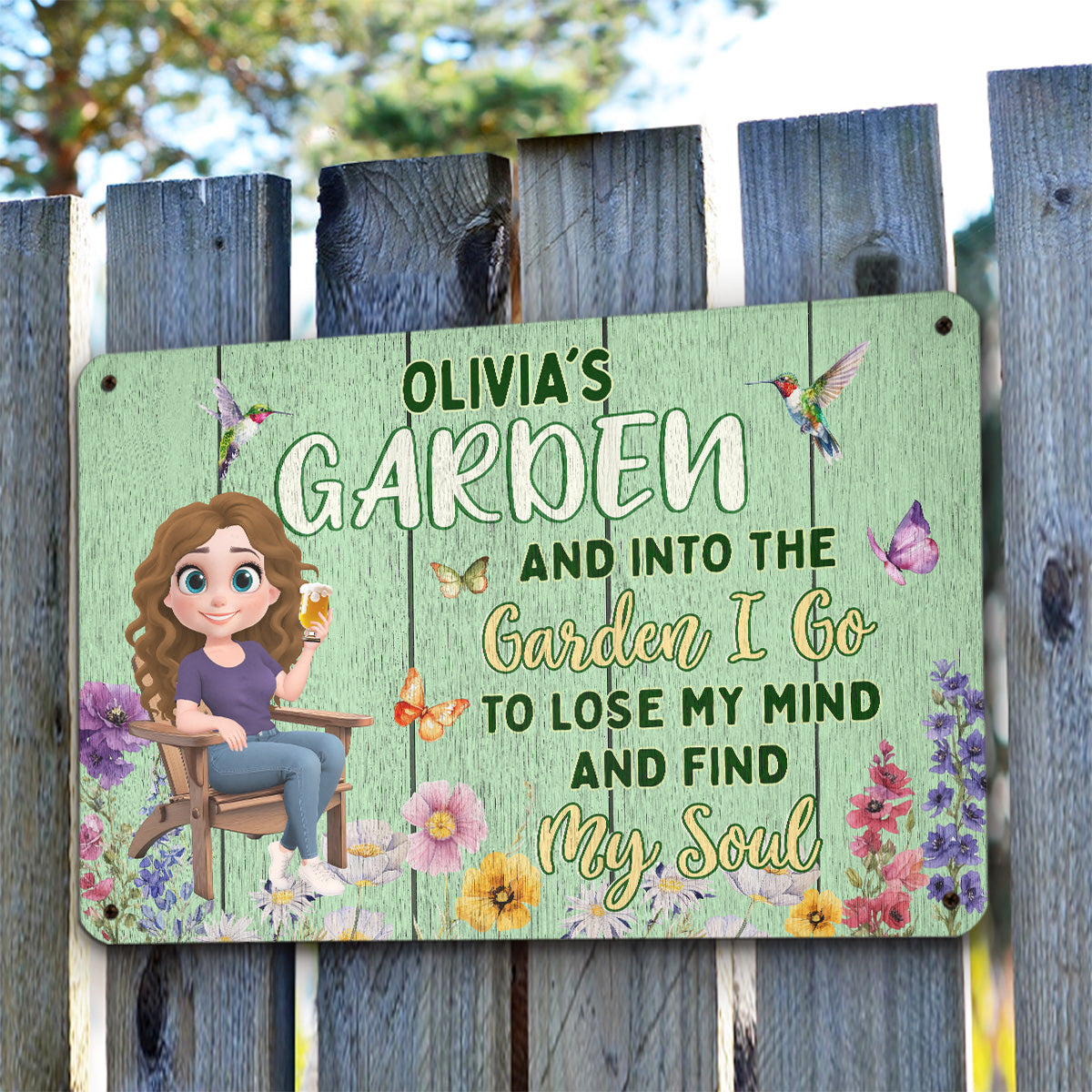 In My Garden - Personalized Custom Metal Sign