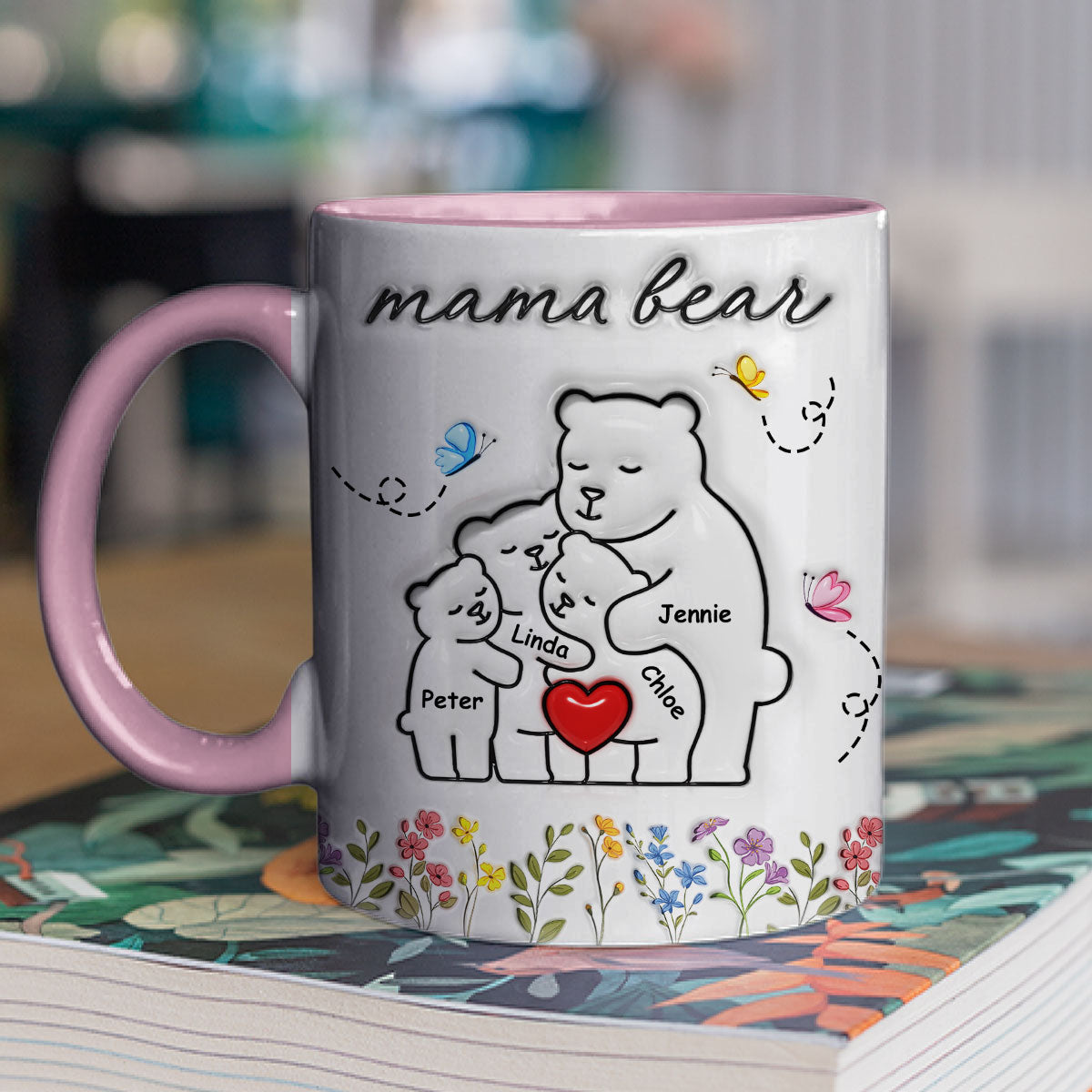 Mama Bear New Style - Personalized Custom 3D Inflated Effect Accent Mug