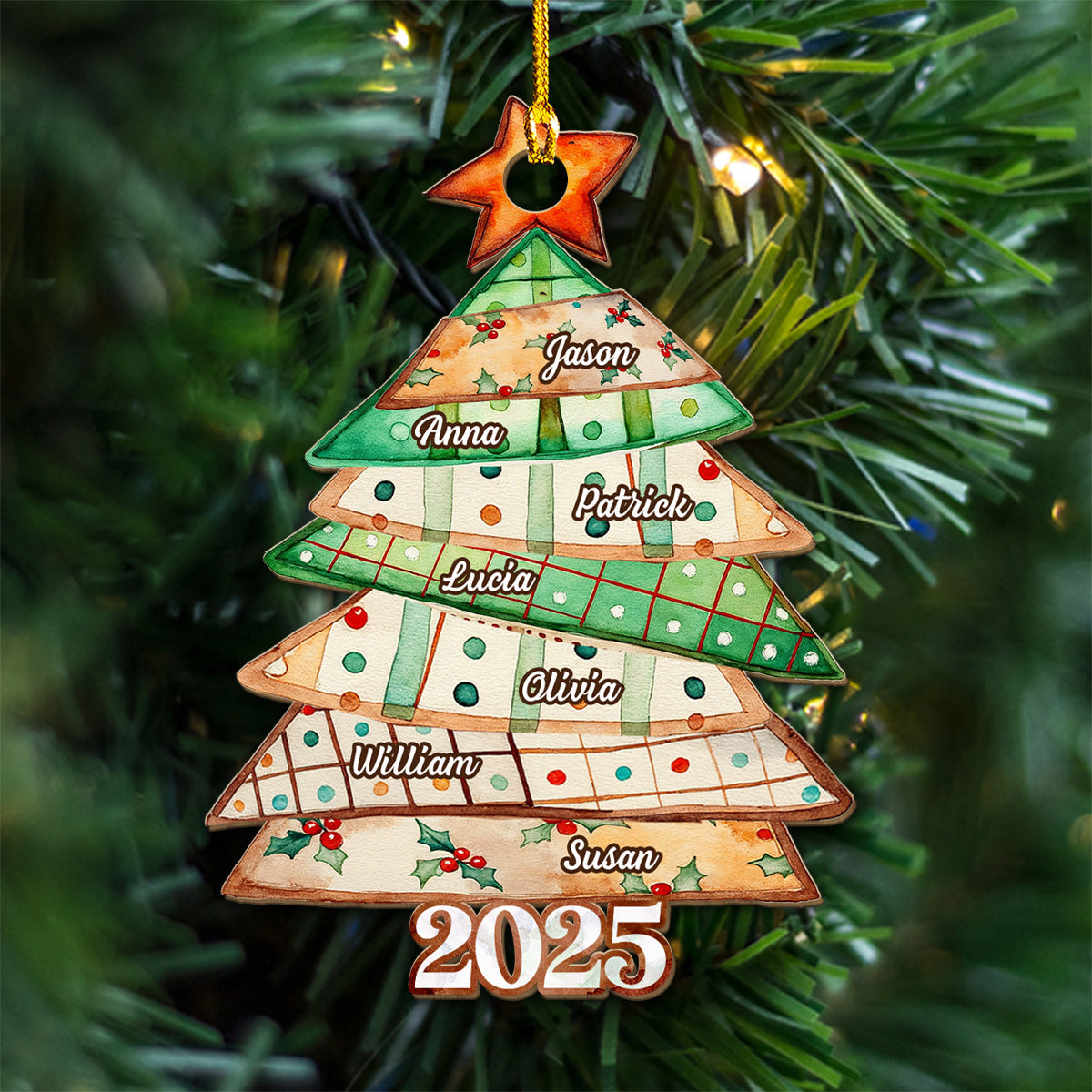 Family Is Like A Patchwork Quilt - Personalized Custom Wood Ornament
