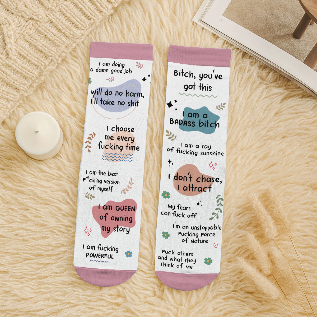 Funny Affirmations - Personalized Custom Crew Socks